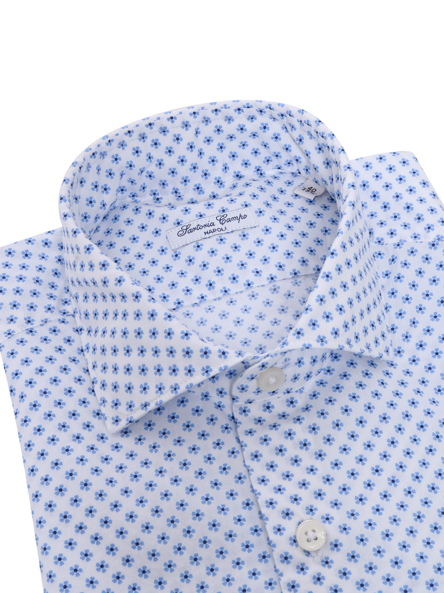 Light blue floral shirt Cotton