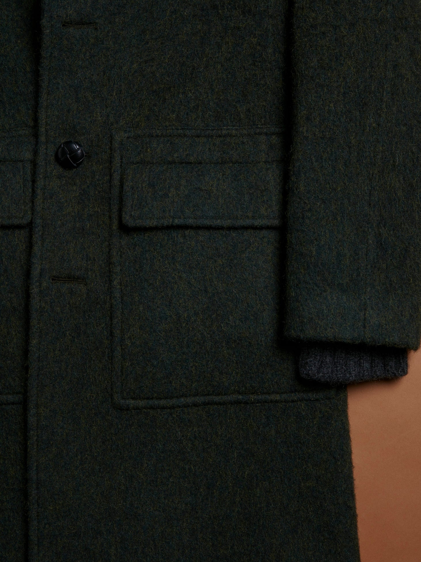 Aamburgo Brushed Wool Coat Green & Jackets