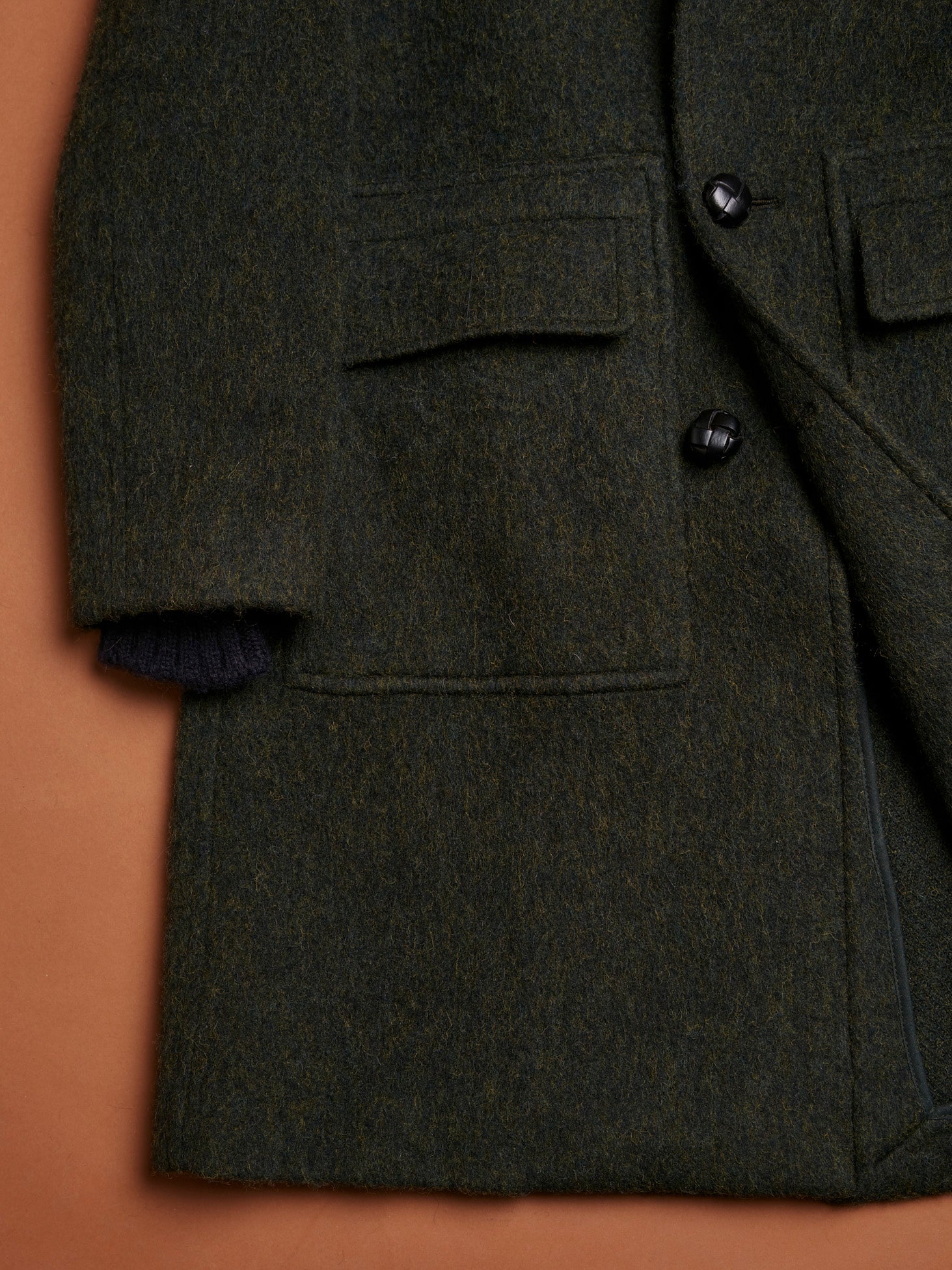 Aamburgo Brushed Wool Coat Green & Jackets