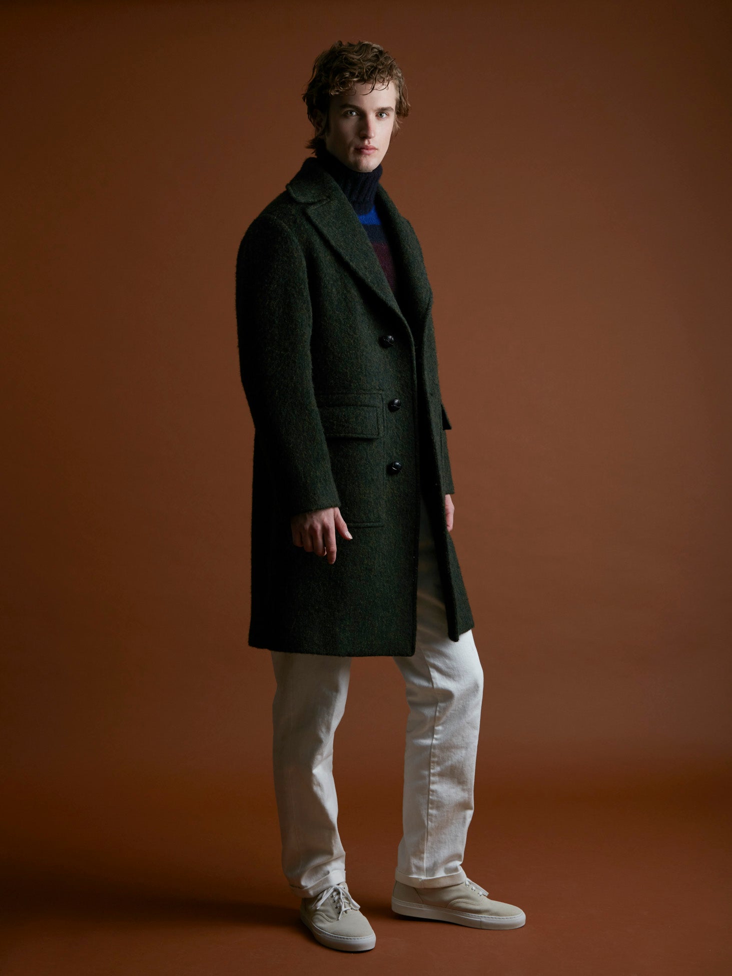 Aamburgo Brushed Wool Coat Green & Jackets