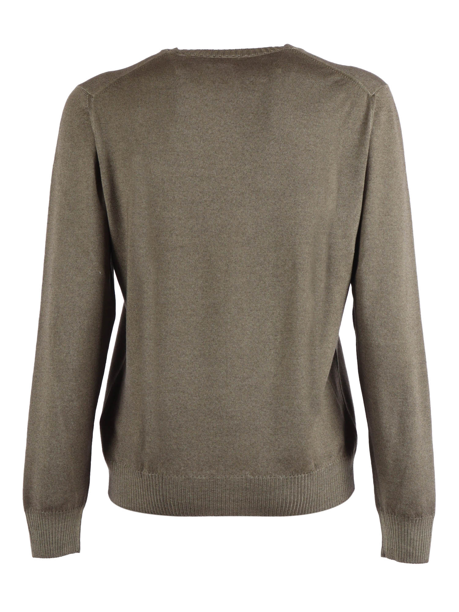 Crewneck Sweater Green Virgin Wool