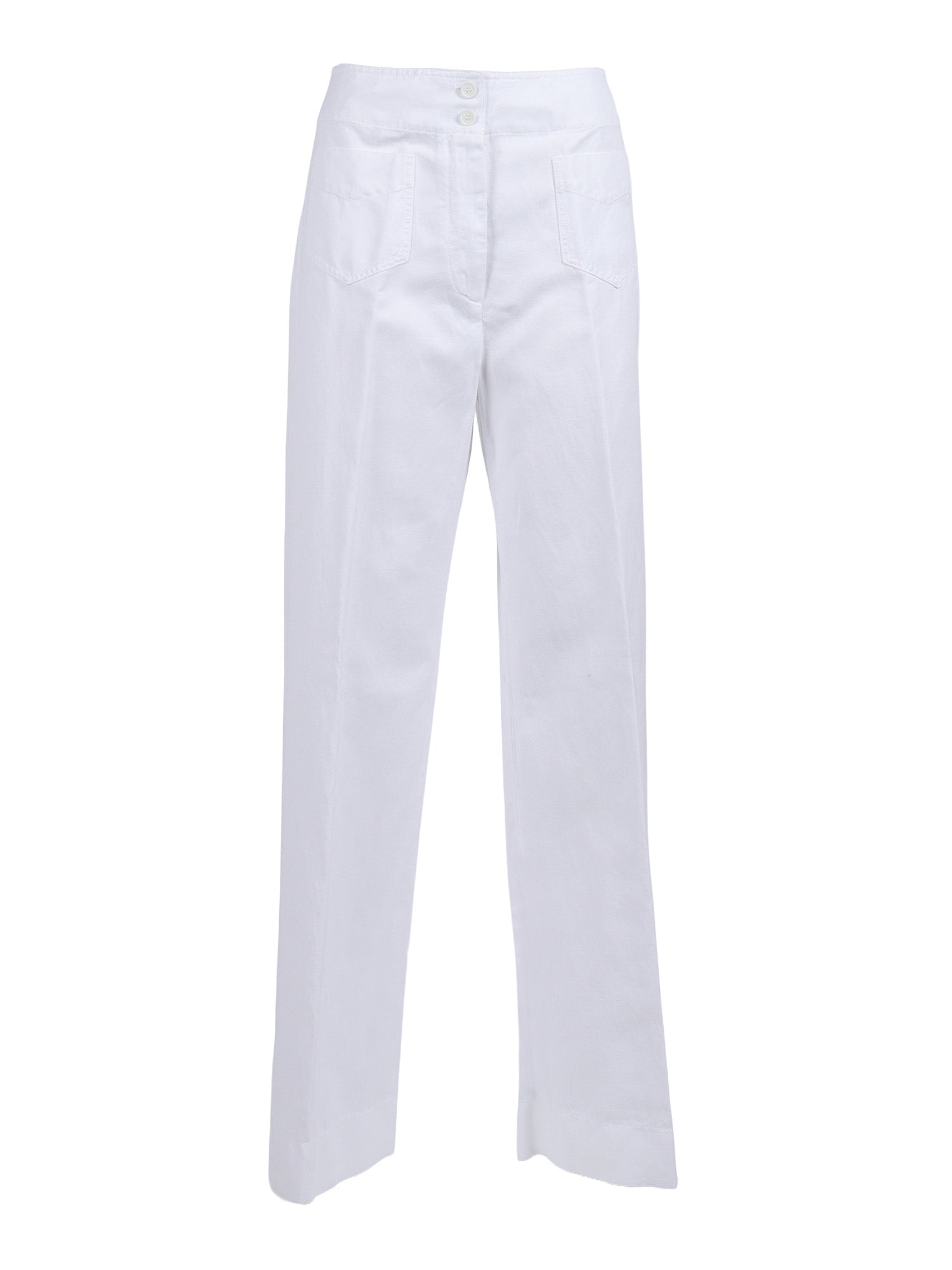 WOMAN PANTS White Cotton Linen