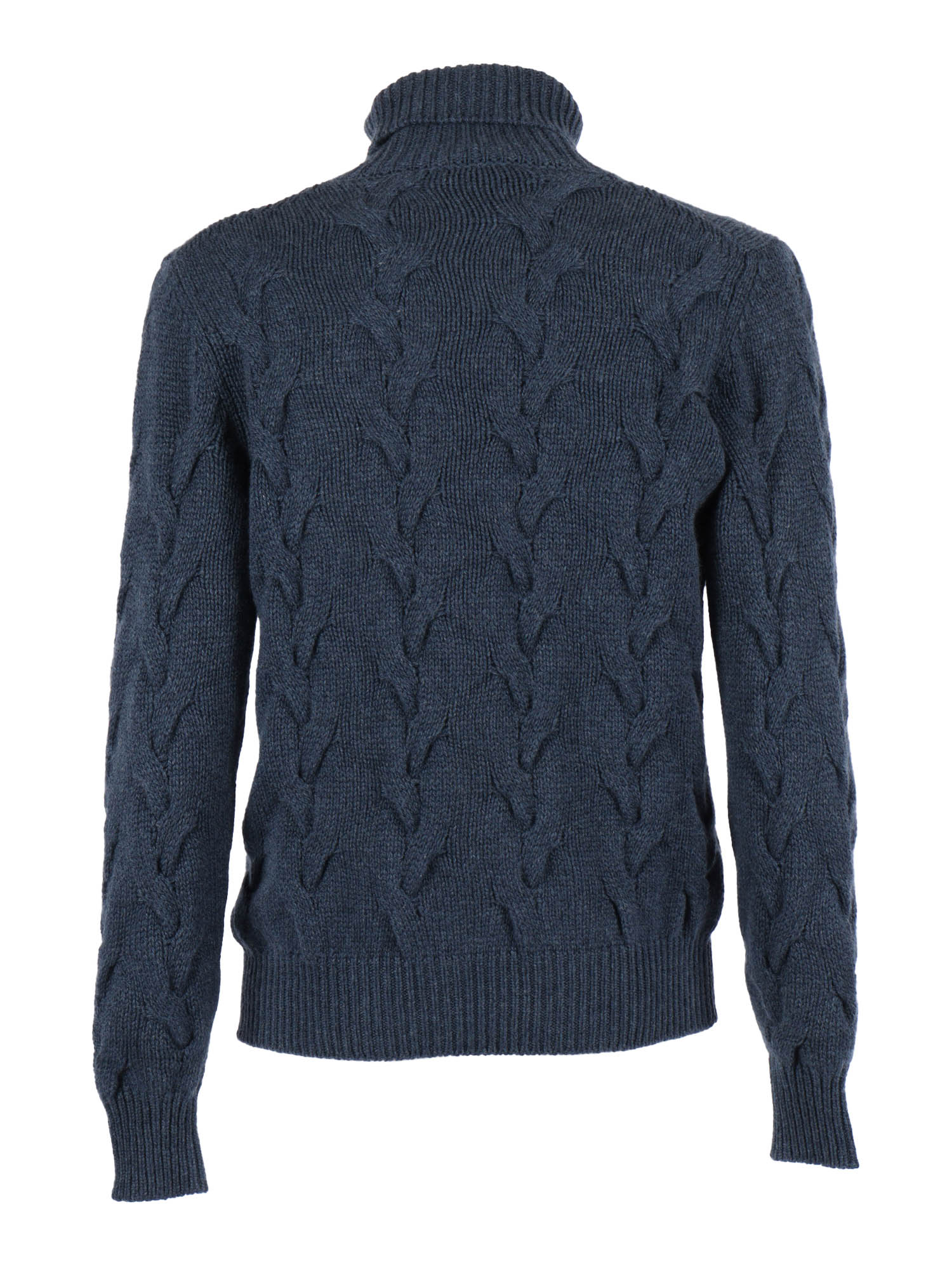 Ls High Neck Sweater Blue Cashmere Turtleneck