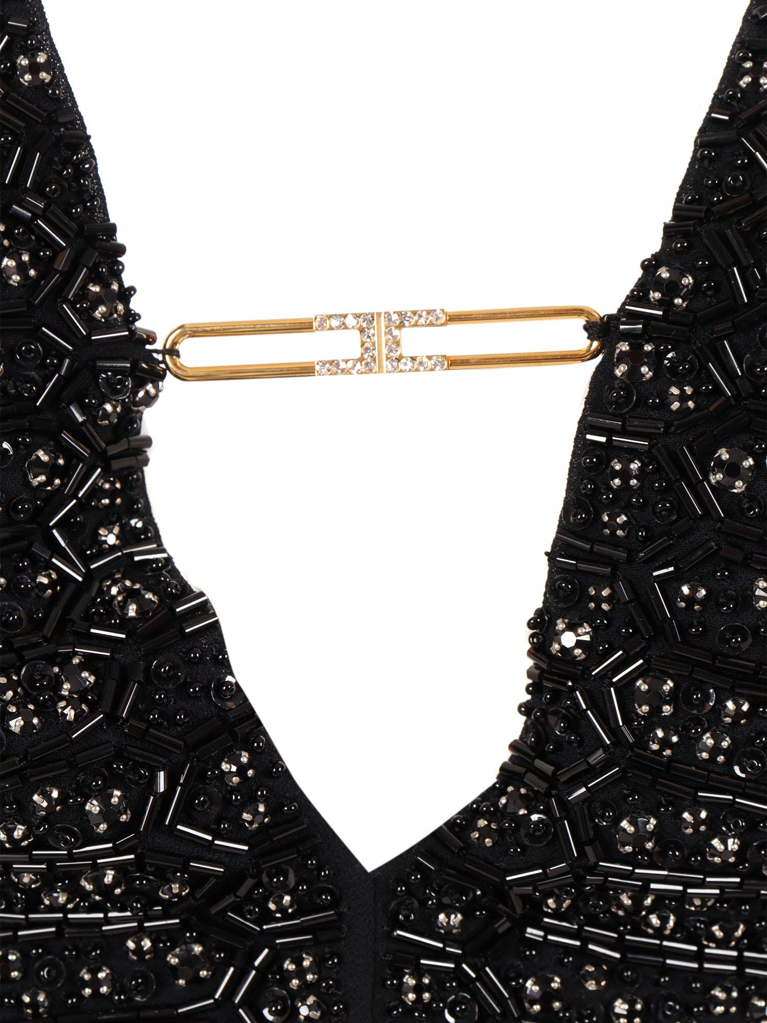 Womens Dress Black Polyester Elastane Midi