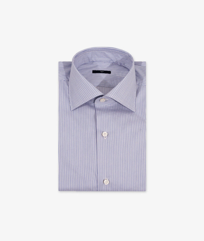 Monceau Sartorial Cotton Shirt Lightblue Hand Made