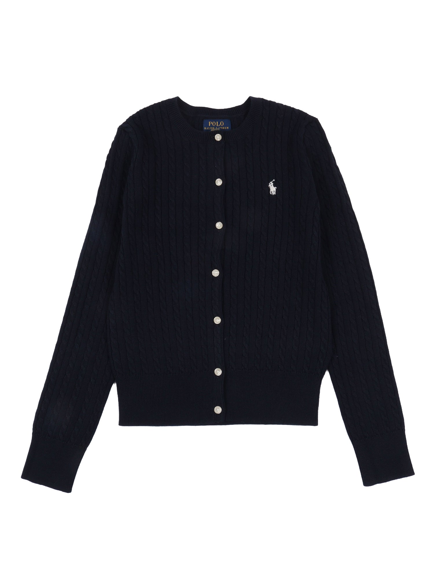 MINI CABLE-TOPS-SWEATER Blue Cotton Cardigan