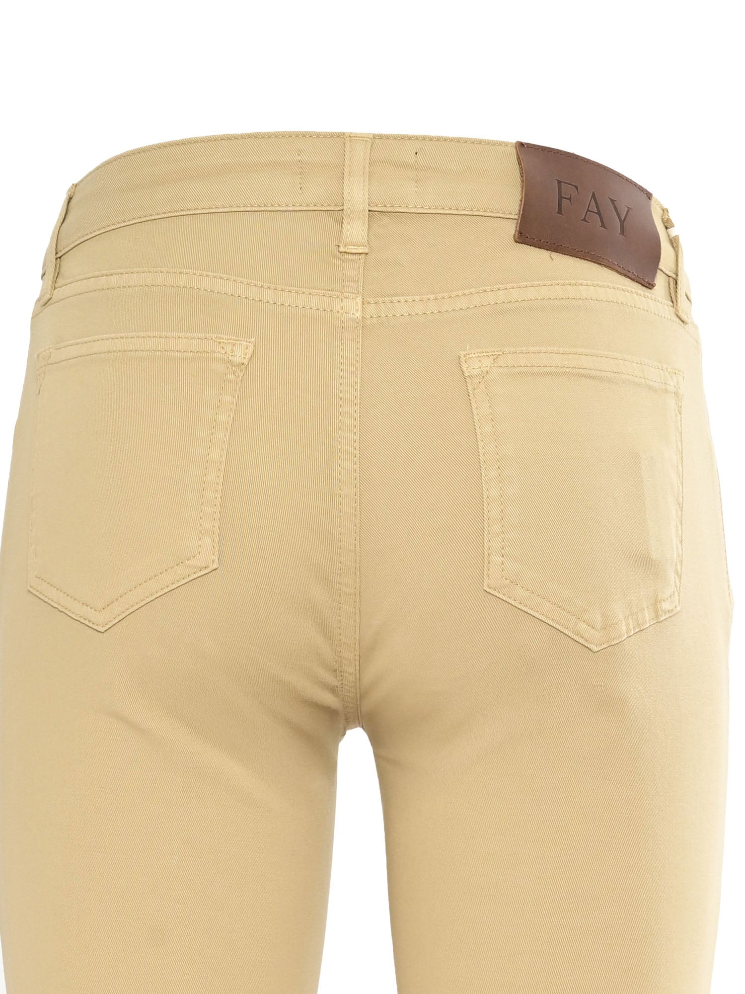CROPPED PANTS Brown Cotton Elastane
