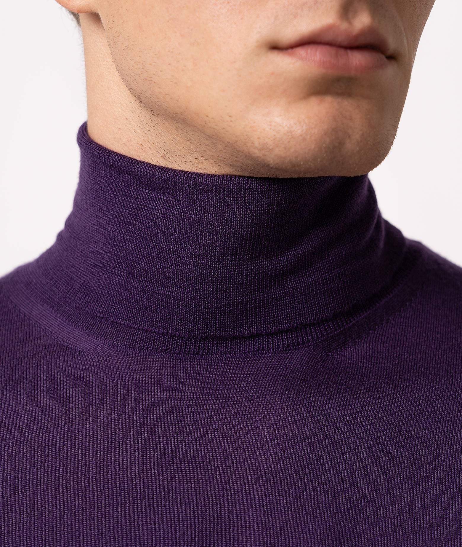 Turtleneck Cashmire And Silk Sweater Salisburgo Blue High Turtle Neck