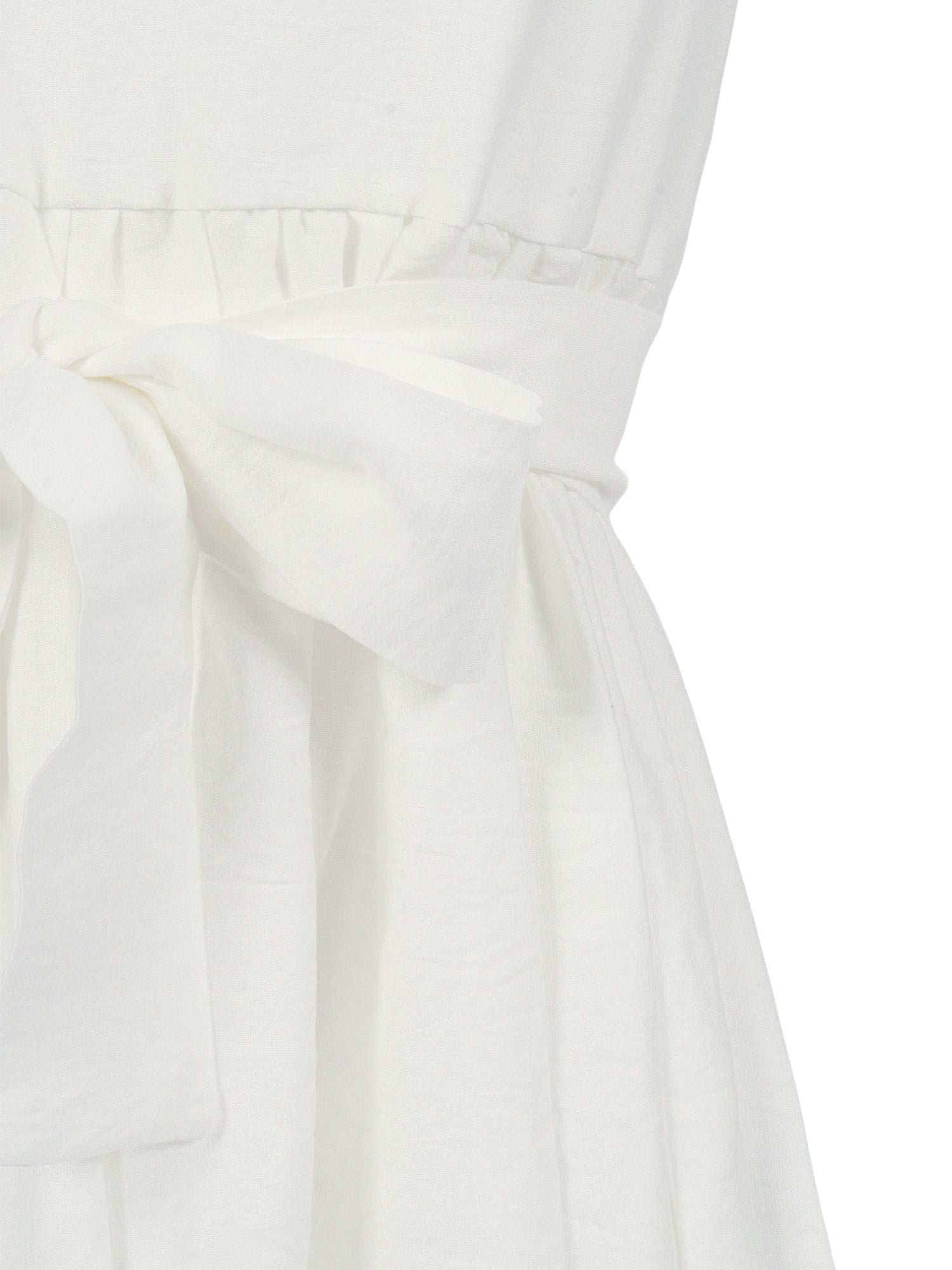 Viscose dress with belt White