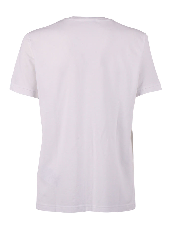 FAY PIQUET TINTO FROSTED T-SHIRT White Cotton Short Sleeves