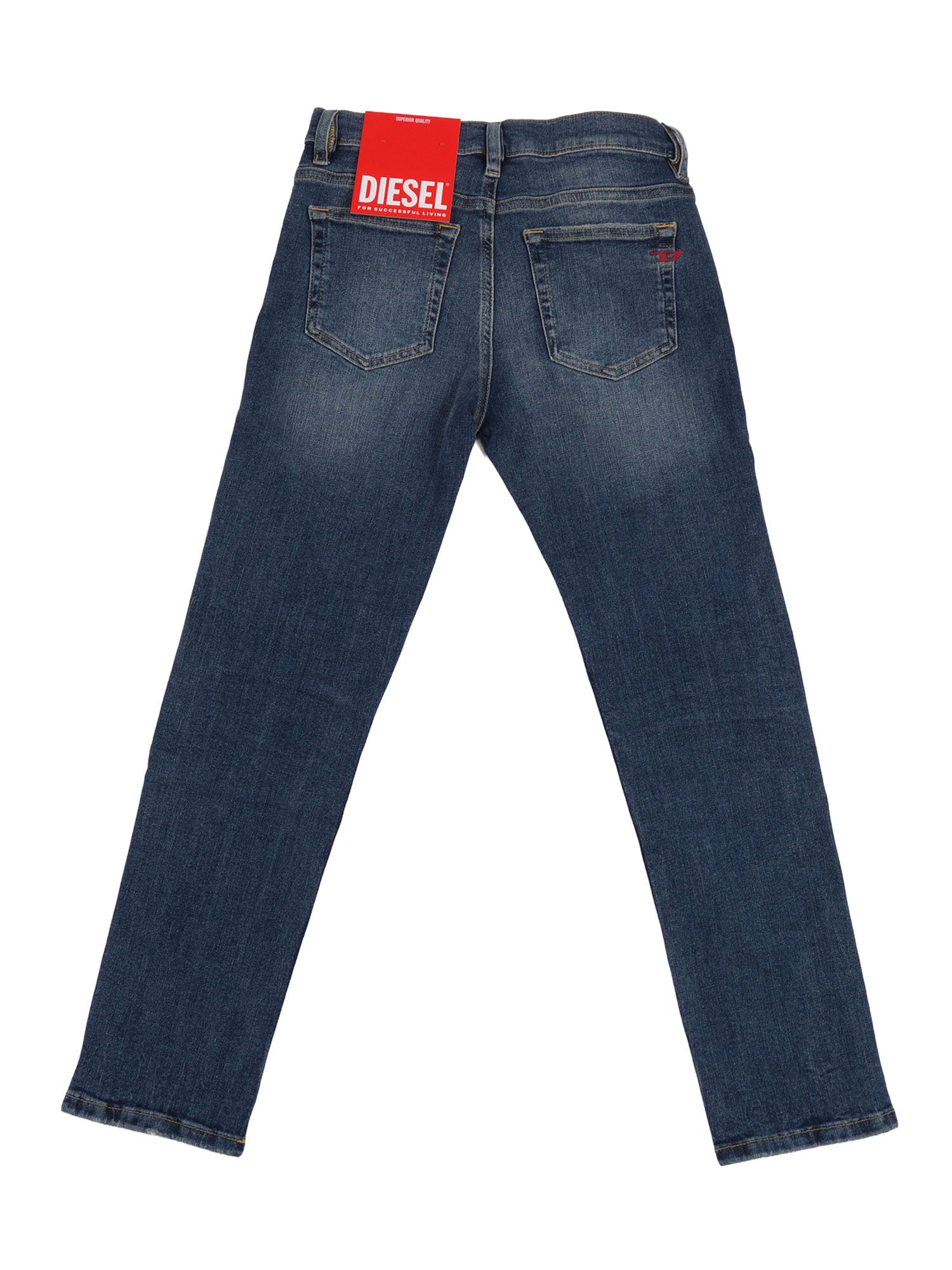 5 pockets Blue Cotton Elastane Jean
