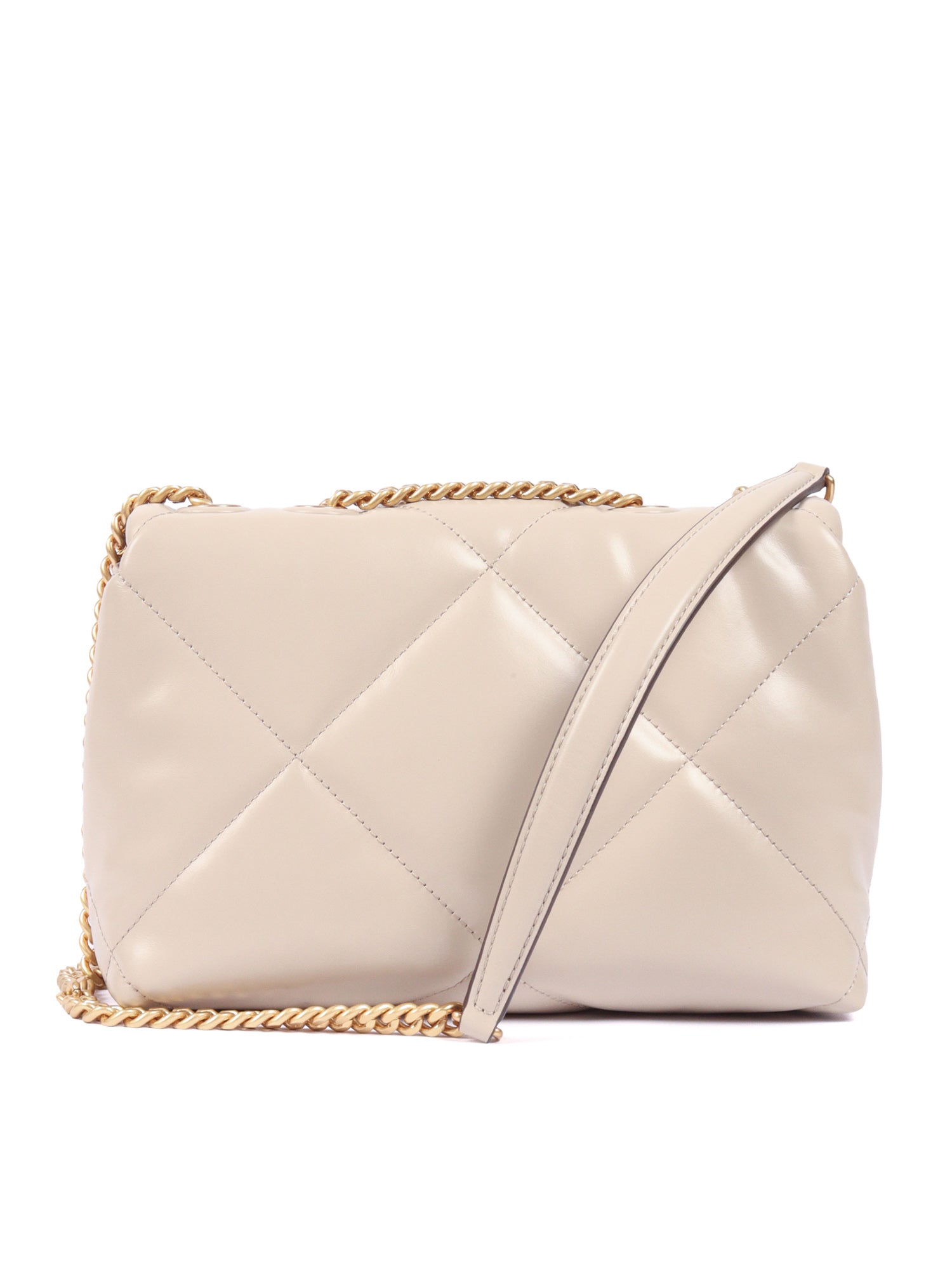 Kira Diamond Quilt Small Convertible Shoulder Bag White Cross