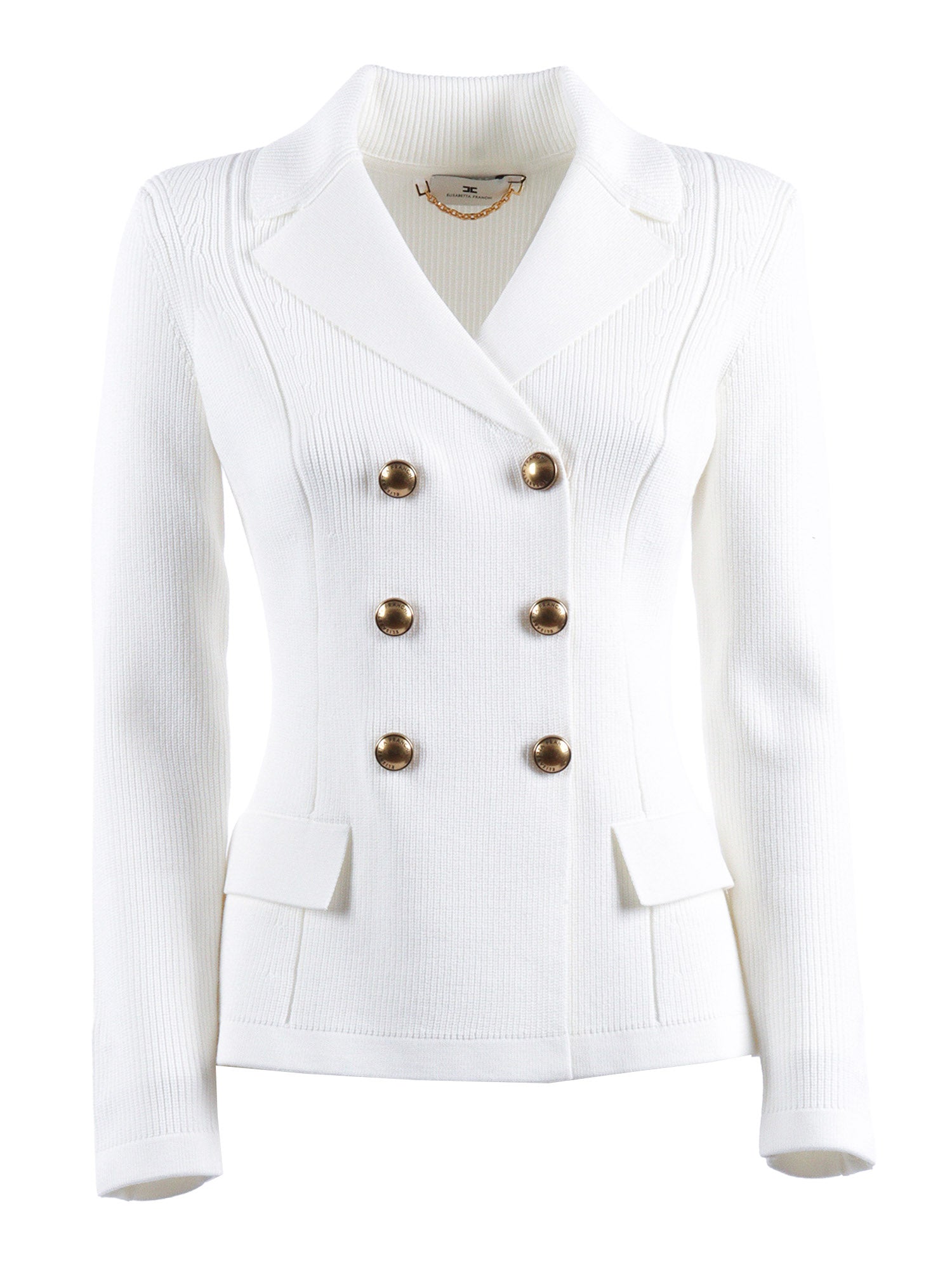 KNITTED TOP White Viscose Polyester Polyamide Crewneck