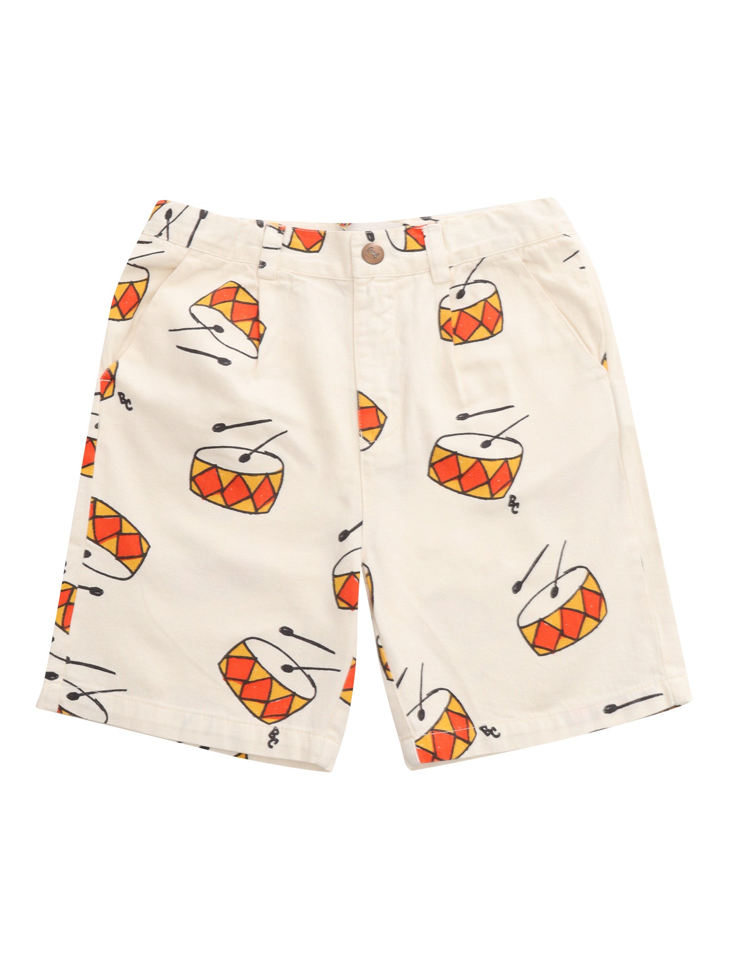 Bermuda with prints White Bci Cotton Short