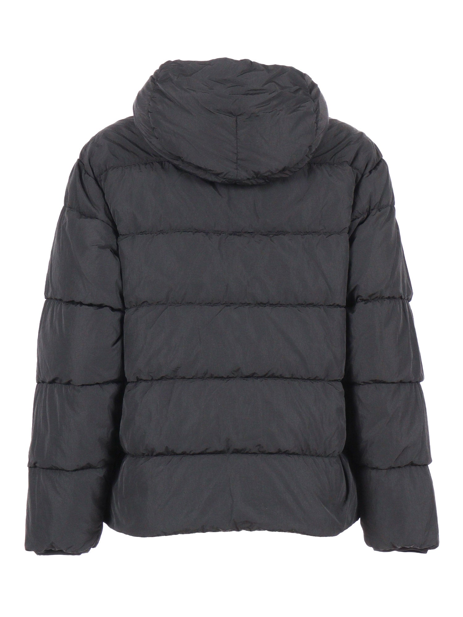 Down Jacket Black Polyamide Short Puffer