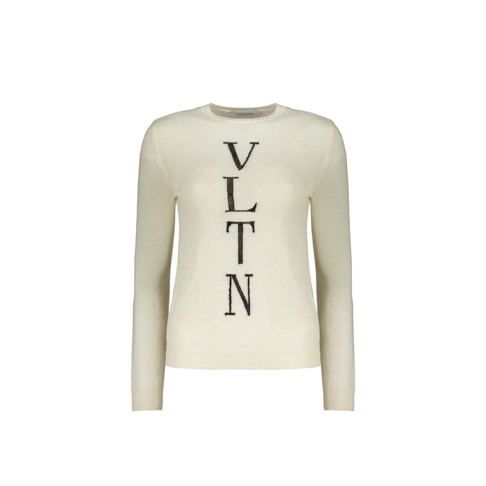 Garavani Logo Sweater Beige Virgin Wool