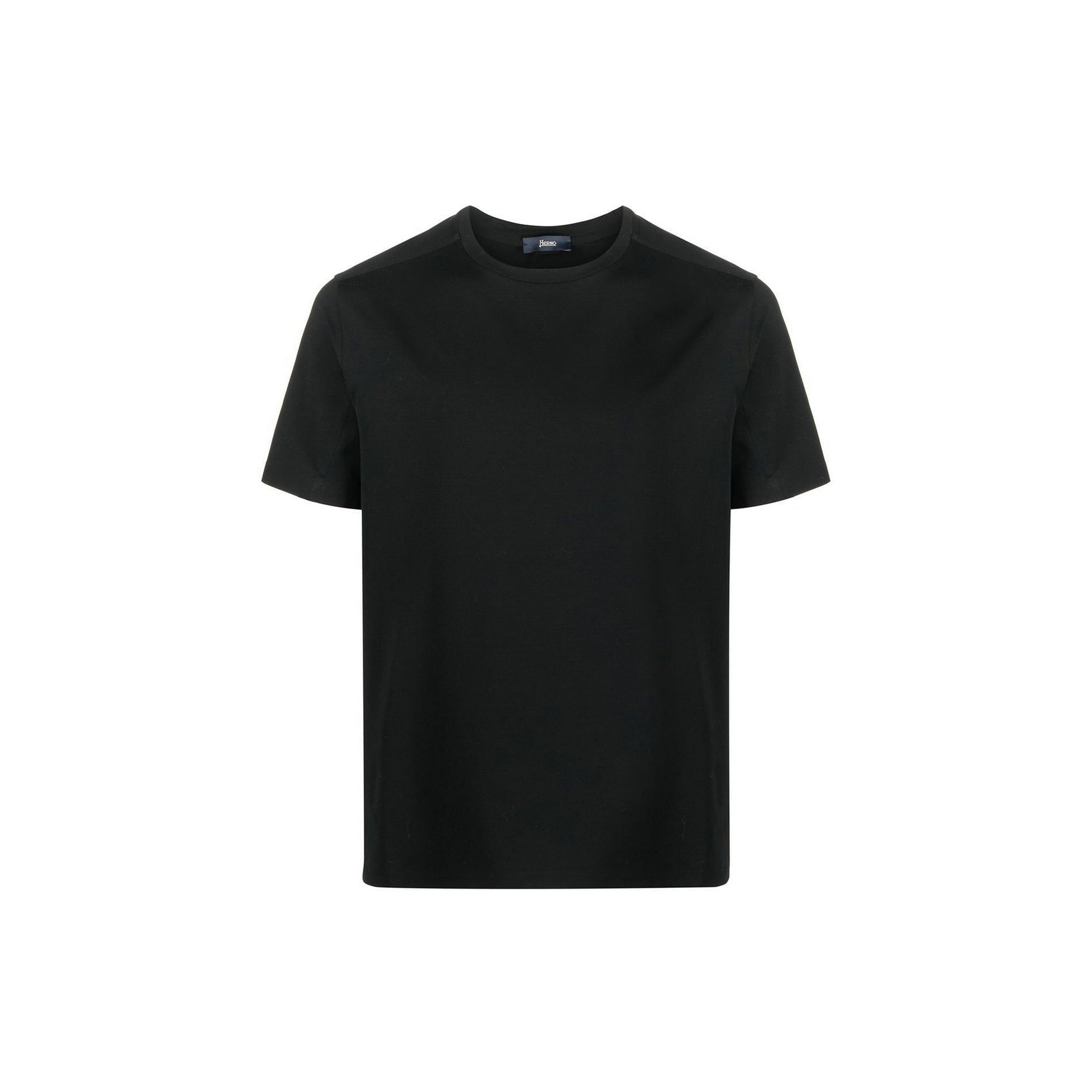 Herno Crewneck T-Shirt Black Cotton Elastane