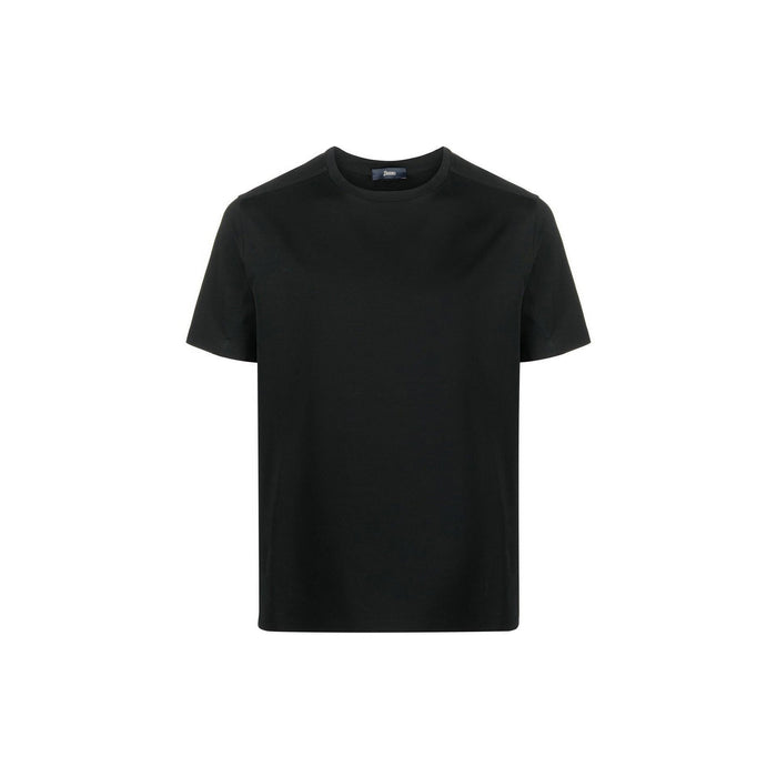 Herno Crewneck T-Shirt Black Cotton Elastane