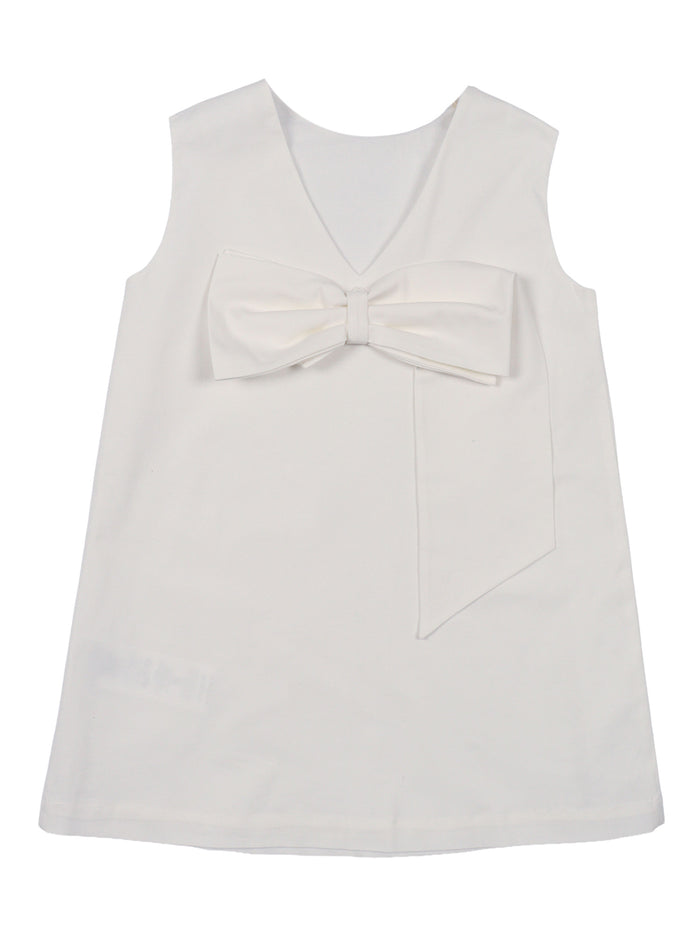 WOVEN DRESS White Cotton Elastane Lining