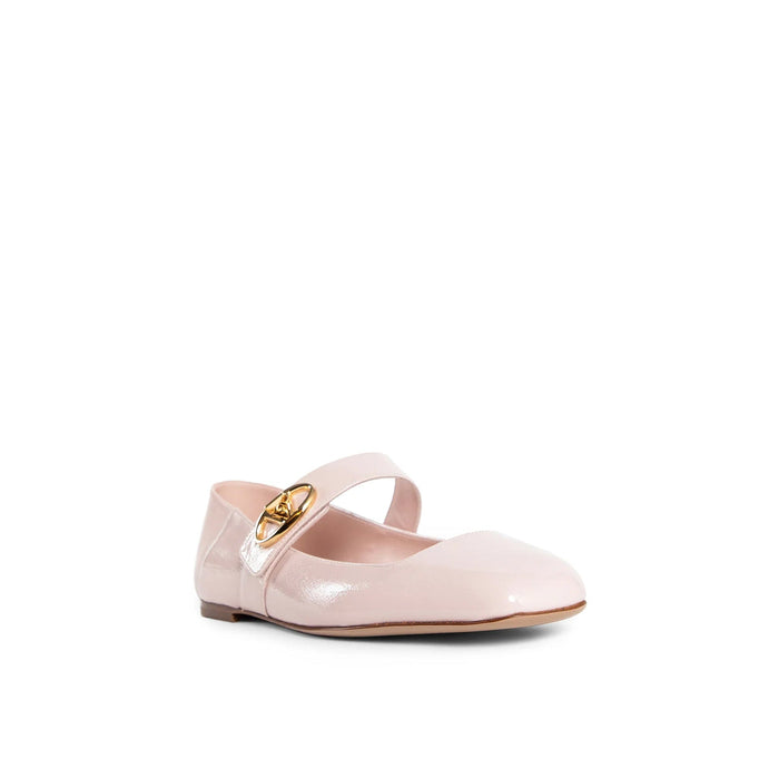Mary-Jane Ballerina Flats Pink Lamb Leather