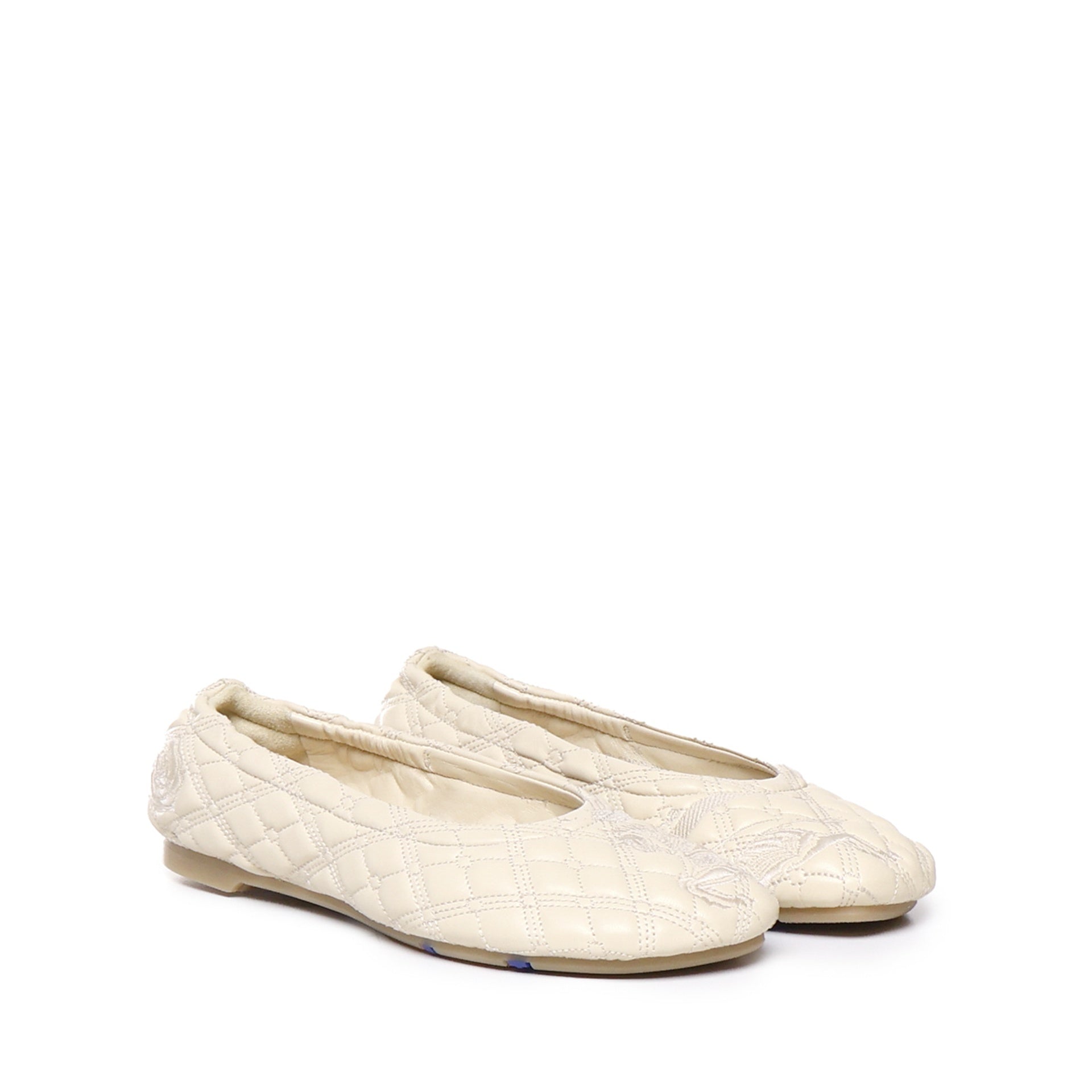 Sadler Leather Ballerina Flats White Lamb