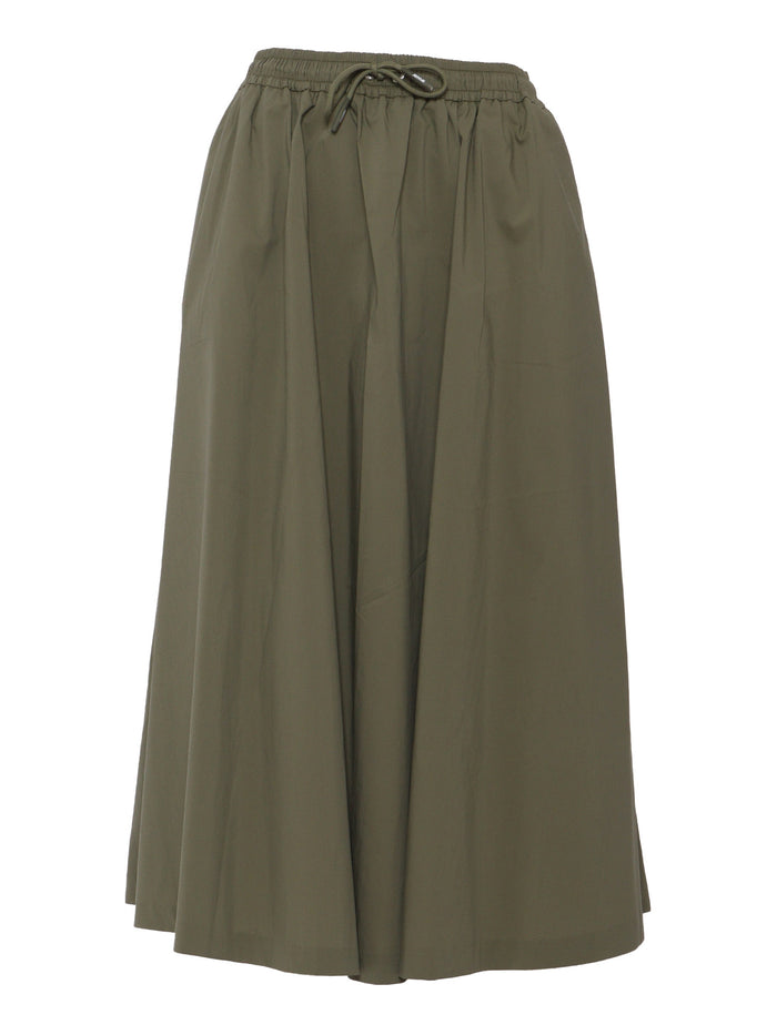 MOSELLA LIGHT POPLIN TECH LONG DOWN JACKET Green Cotton Elastane Polyamide Skirt