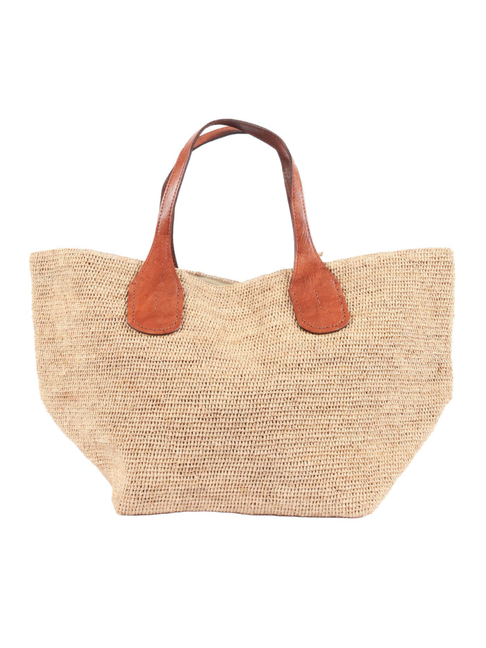Bag - Tokyo Ii Tea Beige Raphia Fabric 2 Leather