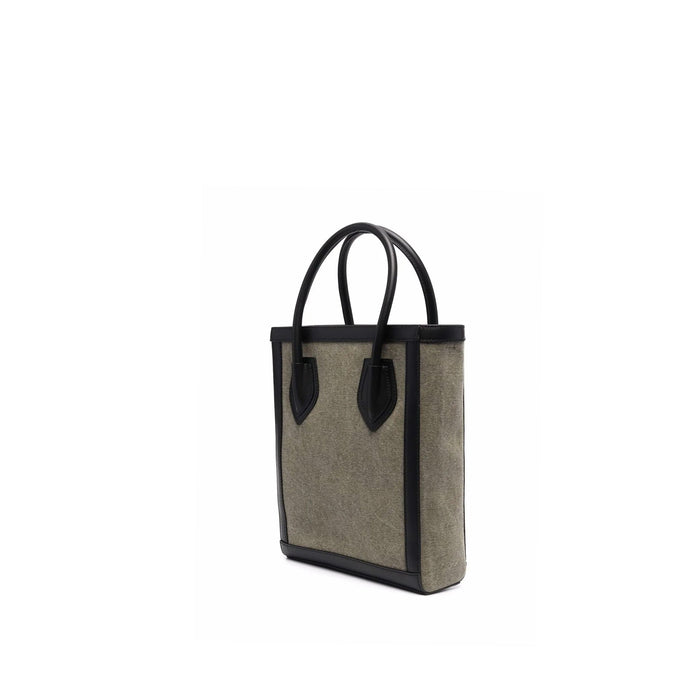 Logo Tote Bag Green Cotton