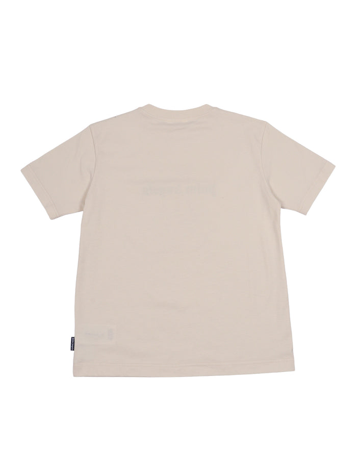 Palm Dog Reg T-Shirt S-S Girl Beige Cotton Short Sleeves