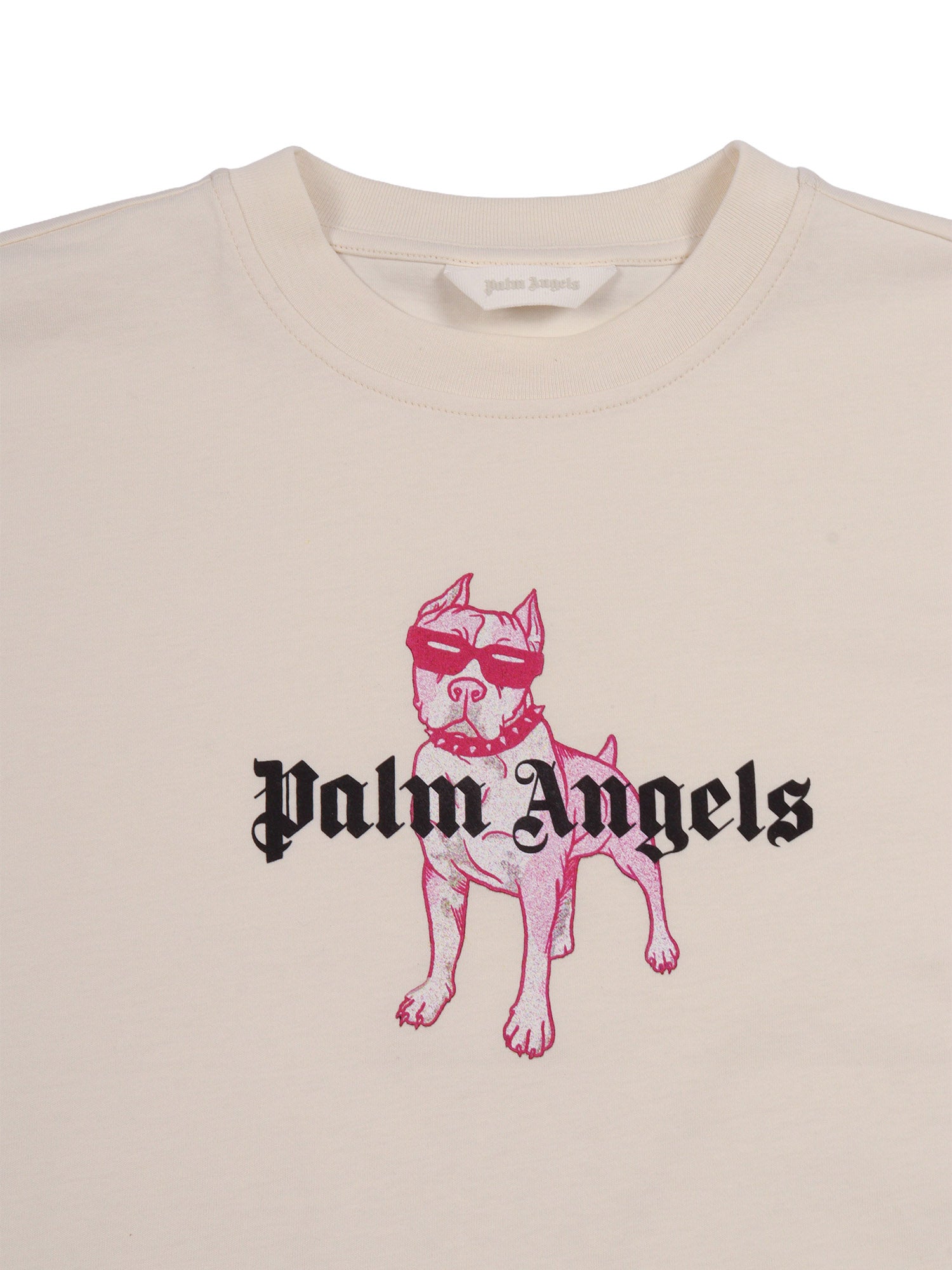 Palm Dog Reg T-Shirt S-S Girl Beige Cotton Short Sleeves