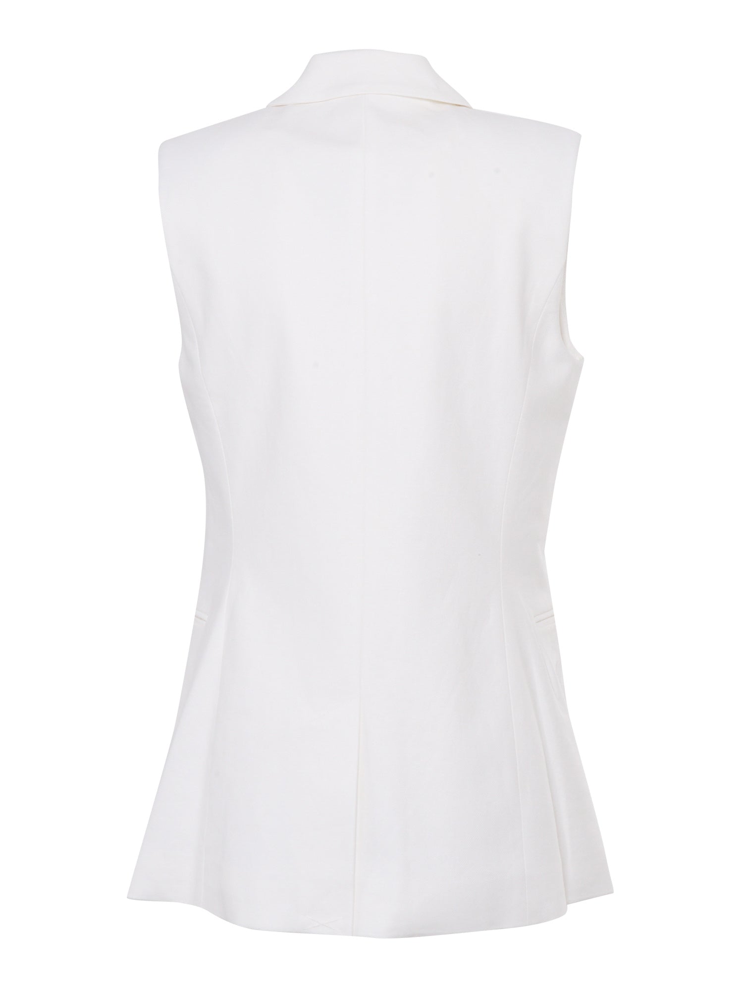 White sleeveless blaze Linen Viscose Jacket