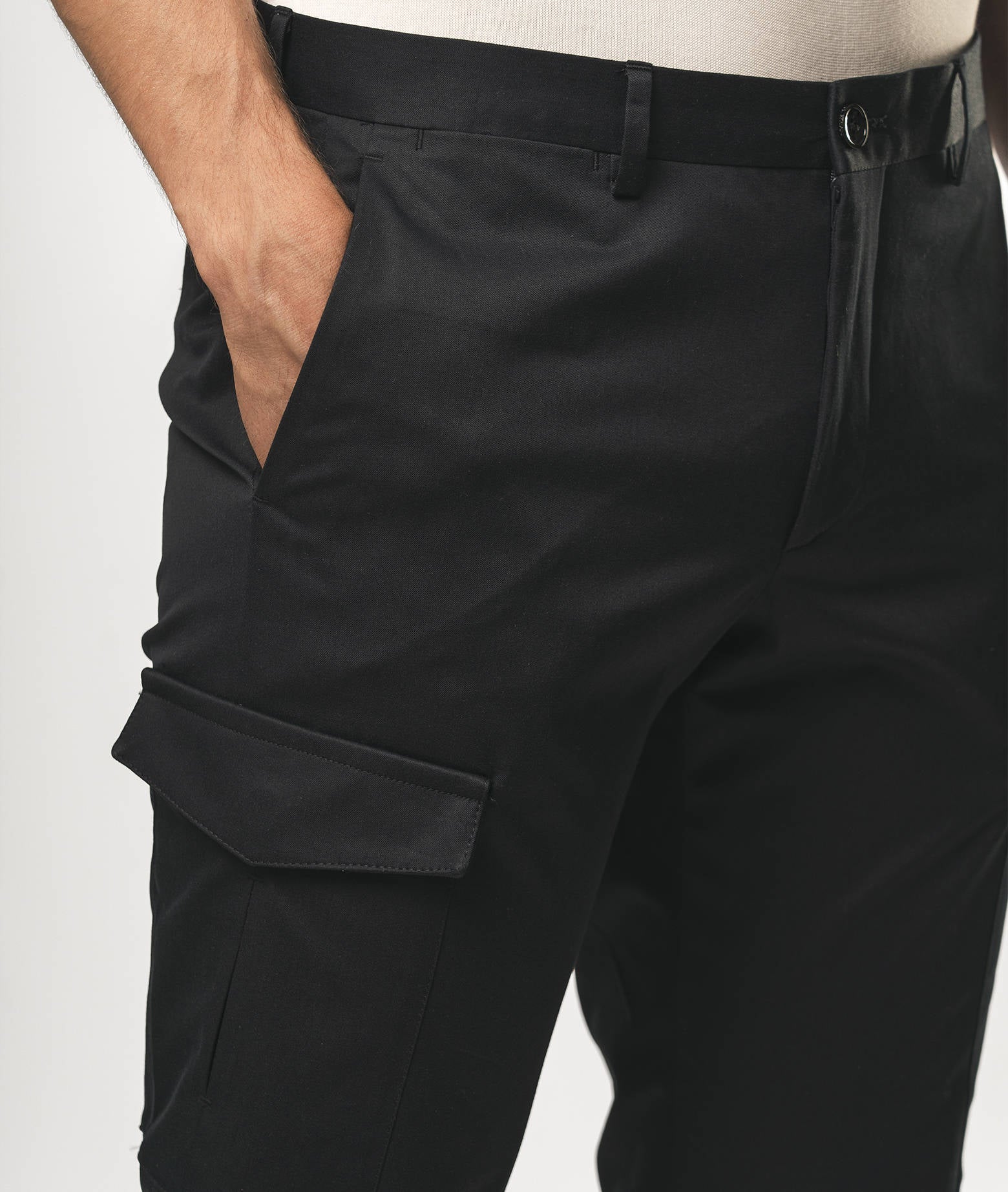 Cotton Cargo Austin Beige Trousers No Pinces