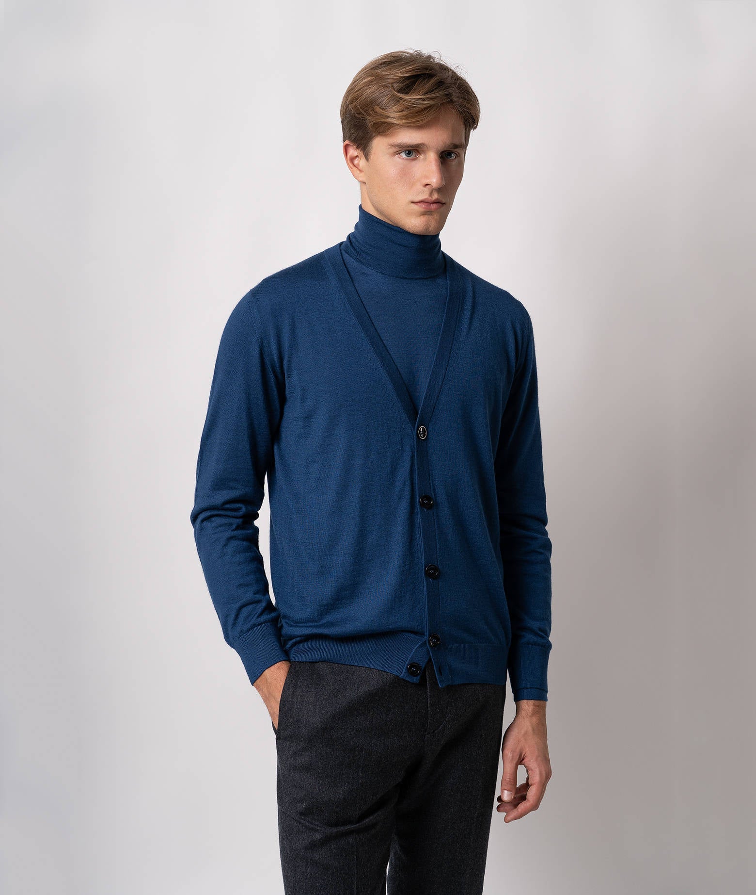 Cashmere And Silk Cardigan Ulaan Blue V Neck