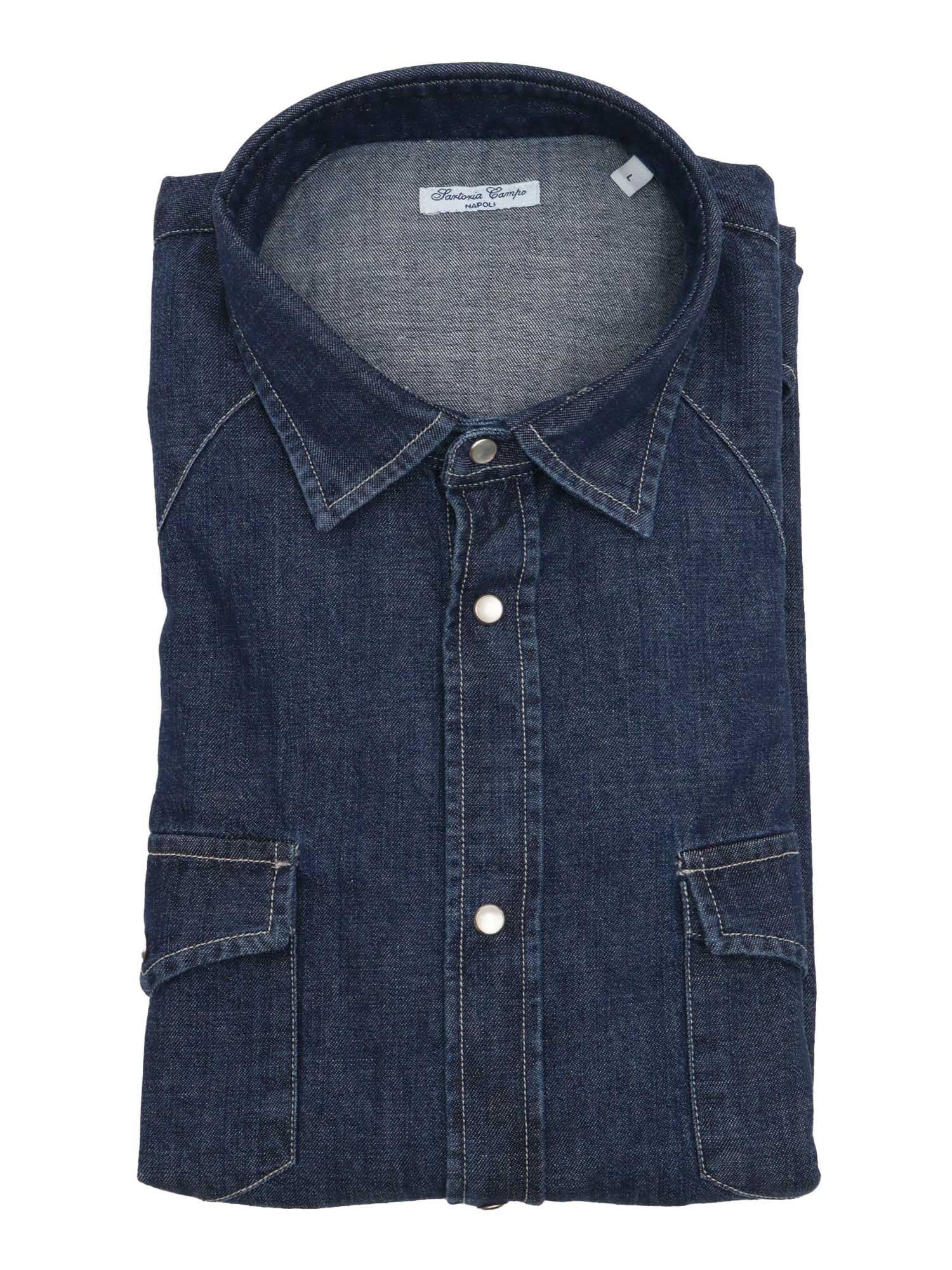 Mens Shirt Blue Cotton