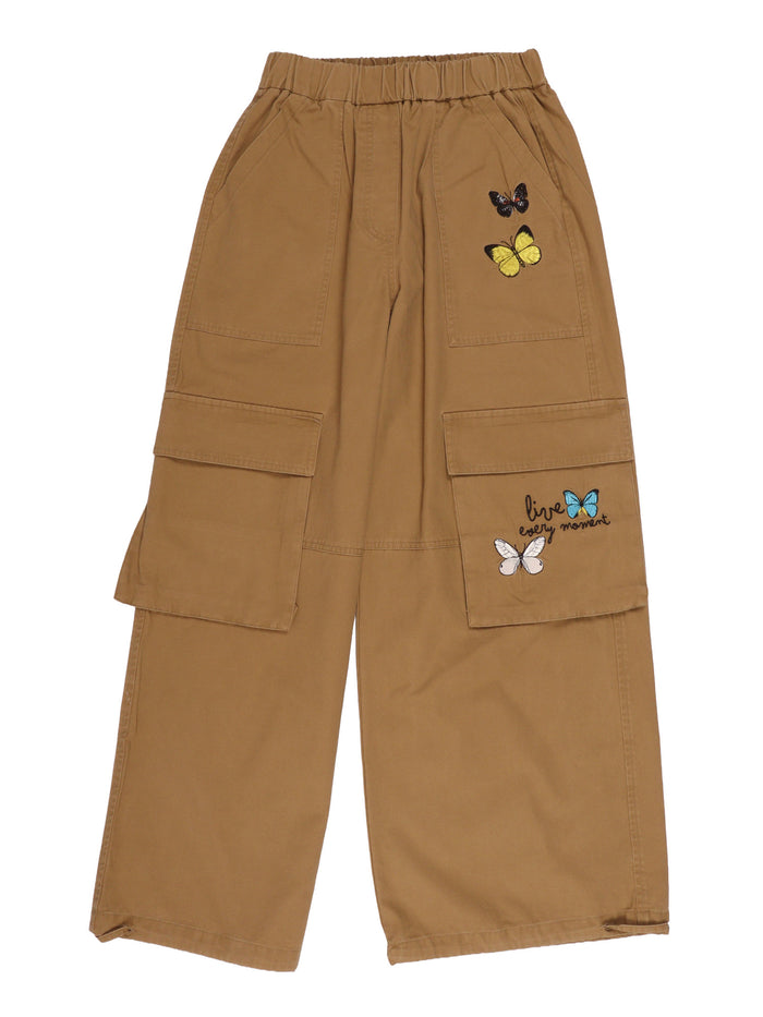 Parachute Canvas Cargo Pants Beige Cotton