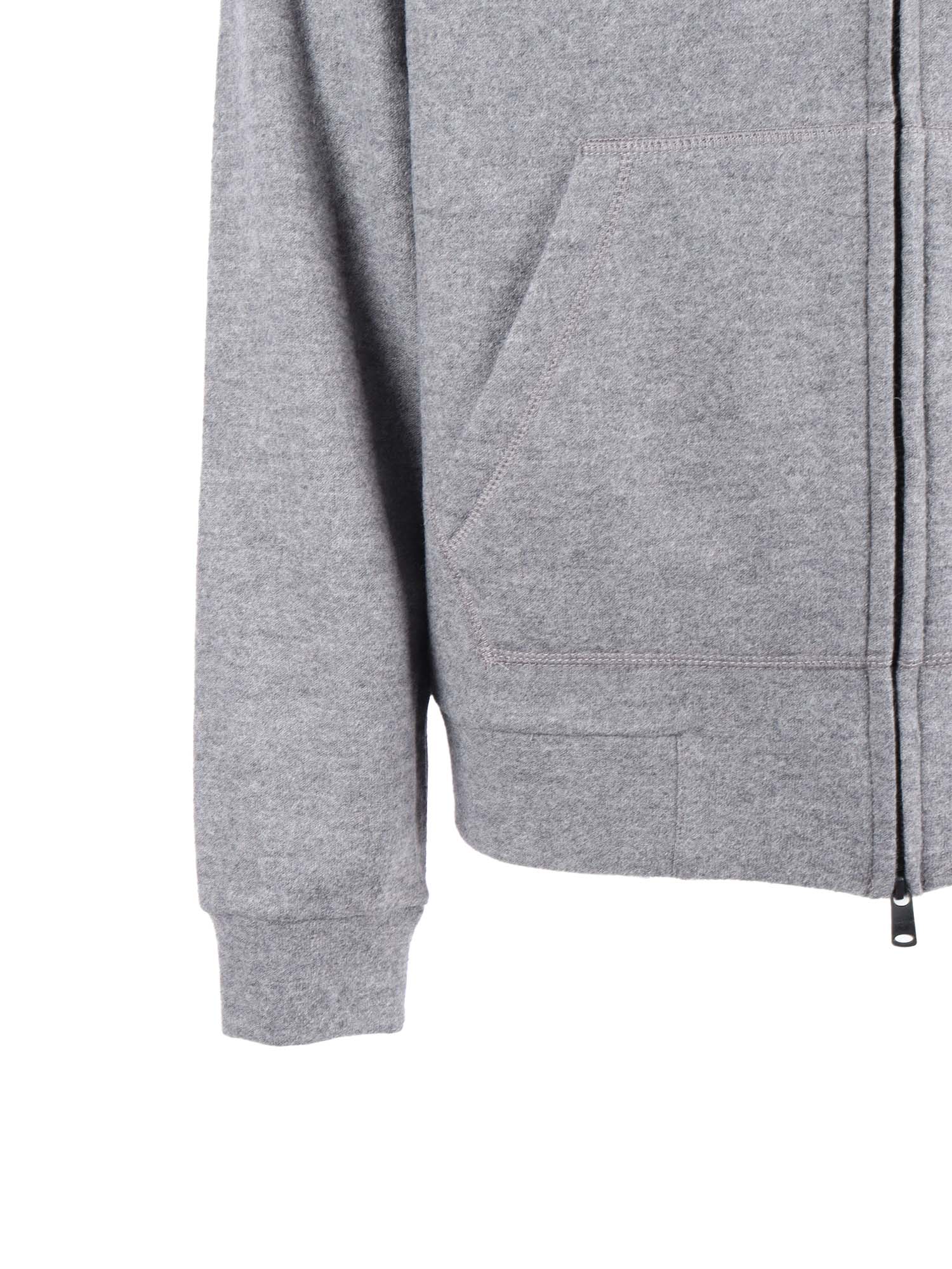 FULL ZIP HOODIE WOOL Grey Fabric 2 Other Fiber Sweatshirt