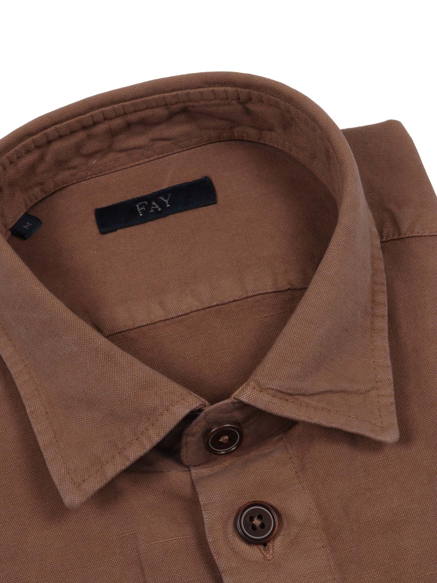OVERSIZED SHIRT-JACKET WITH POCKETS Brown Linen Cotton