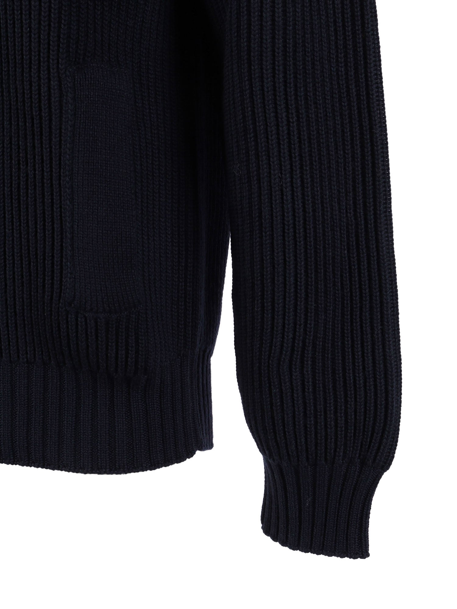 Extra Fine Merino Wool Cardigan Blue Virgin