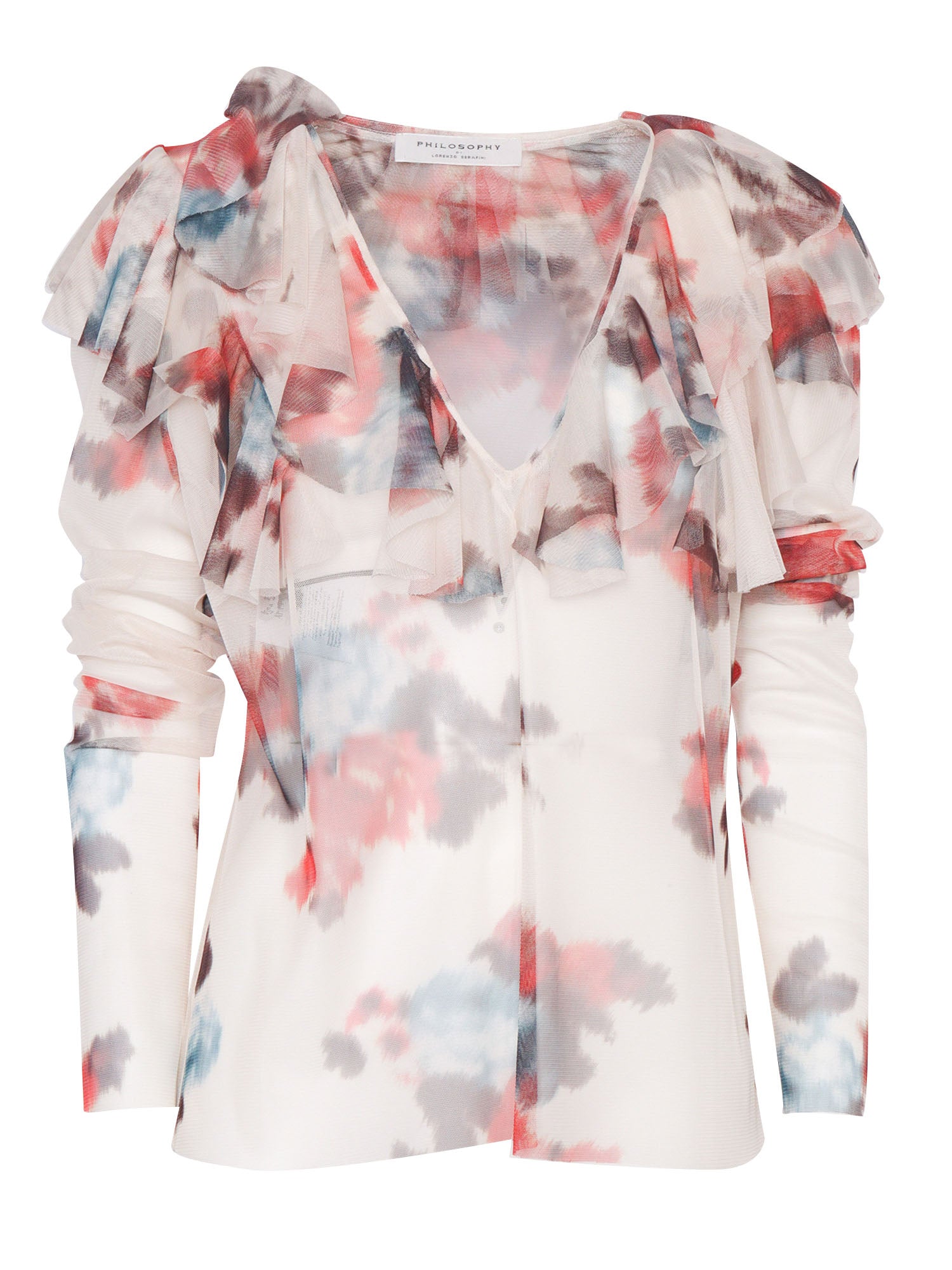 White shirt with colorful prints Polyester