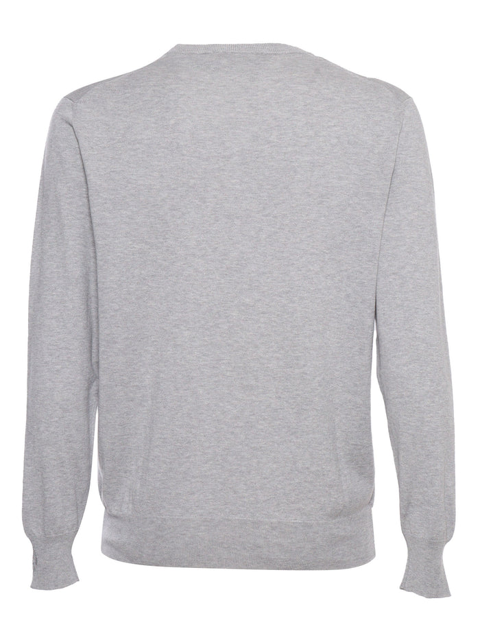 Gray mens pullover Grey Silk Cotton V Neck