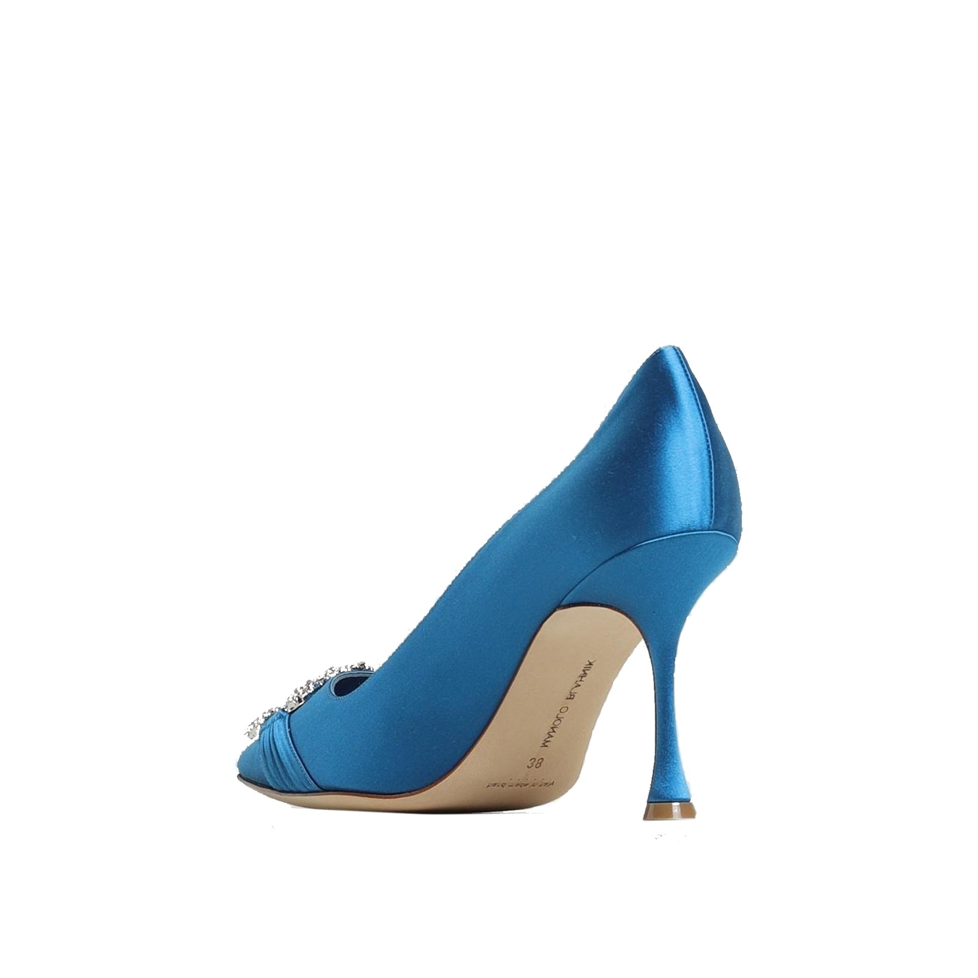 Maida 090 Satin Pumps Blue Silk
