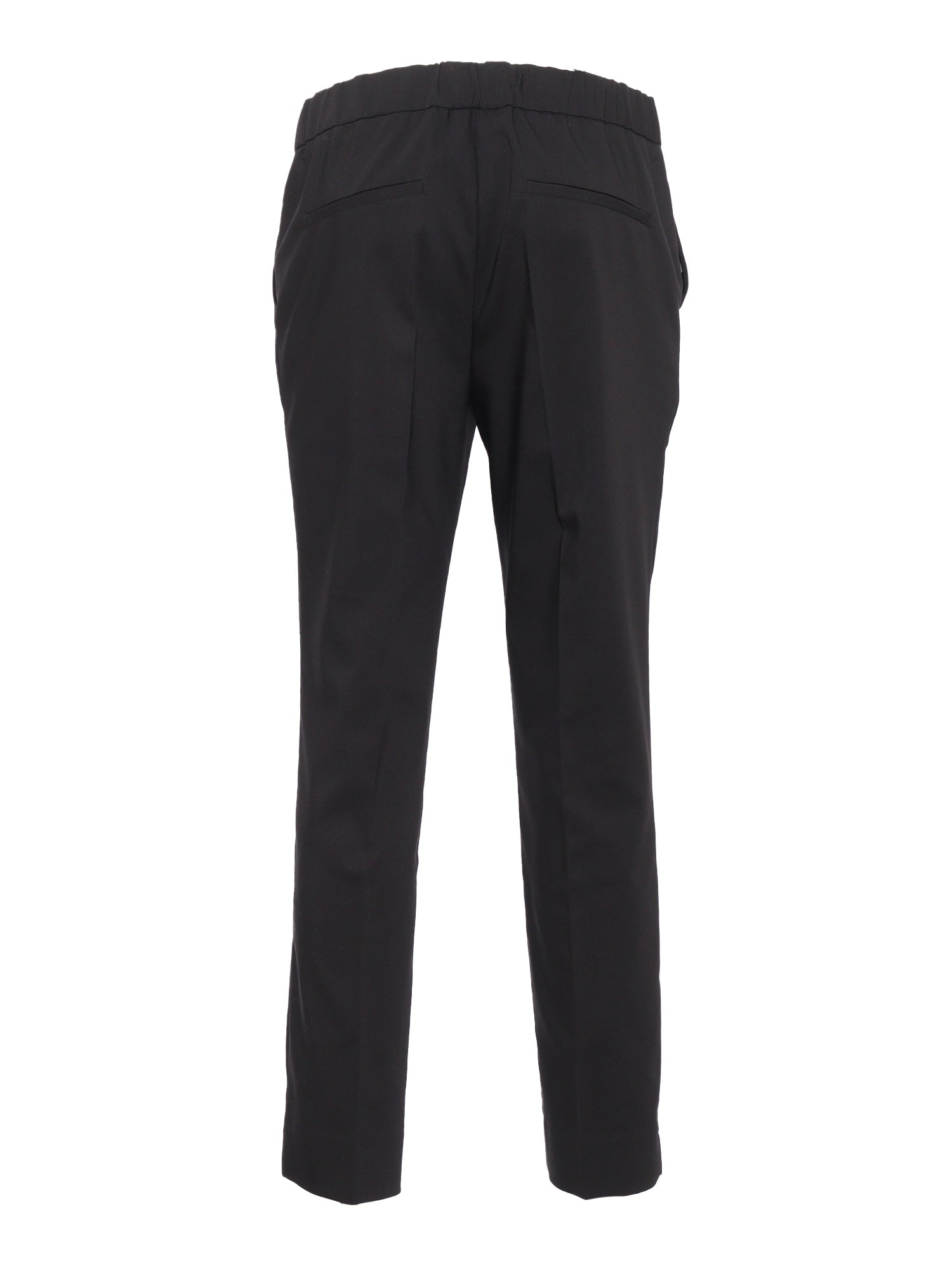 BASIC PANTS Black Cotton Polyester Elastane