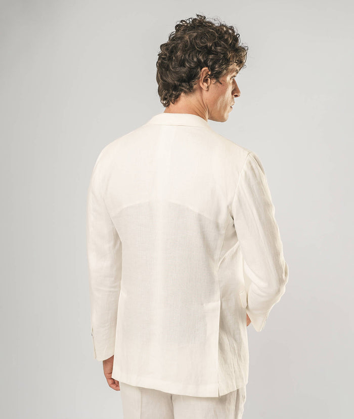 Single-Breasted Linen Jacket Riyad White Tailored Made