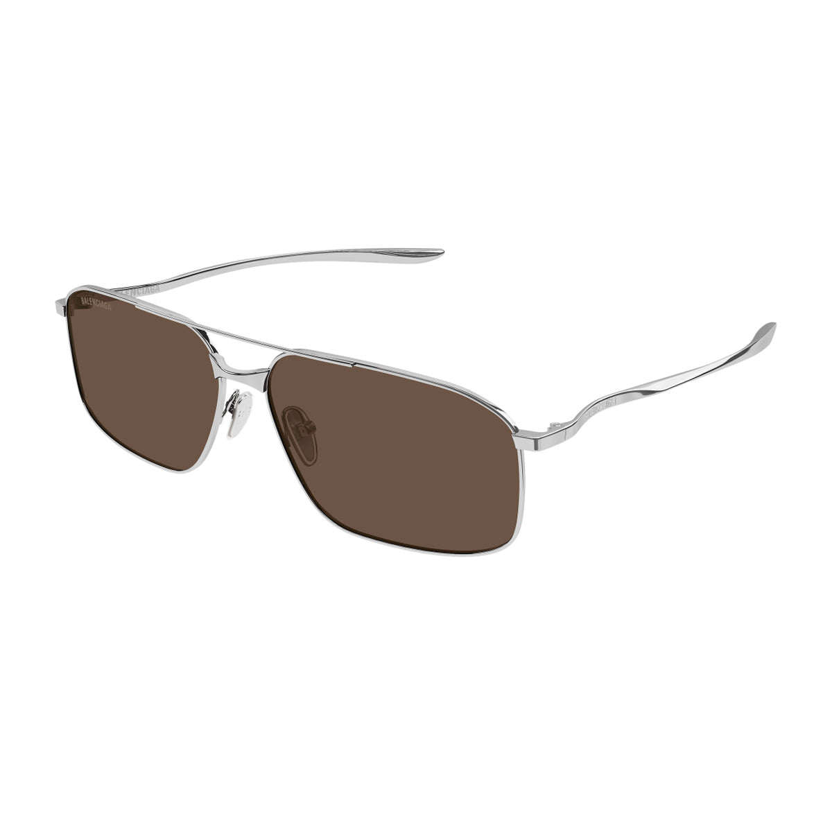 Balenciaga Bb0492s Linea Everyday 002 Ruthenium Brown Metal Occhiali Da Sole