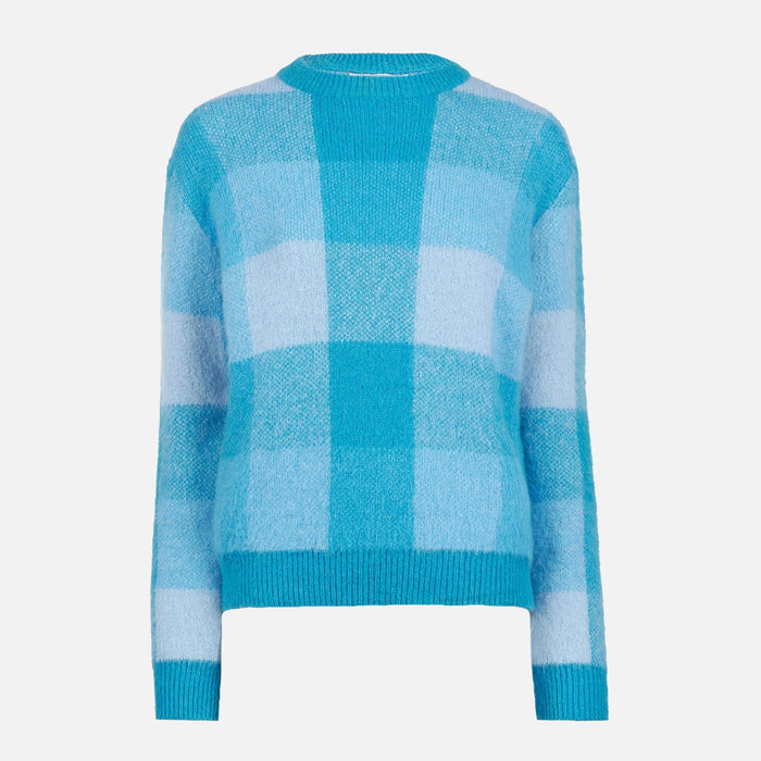 New Queen Soft Check Sweater Blue