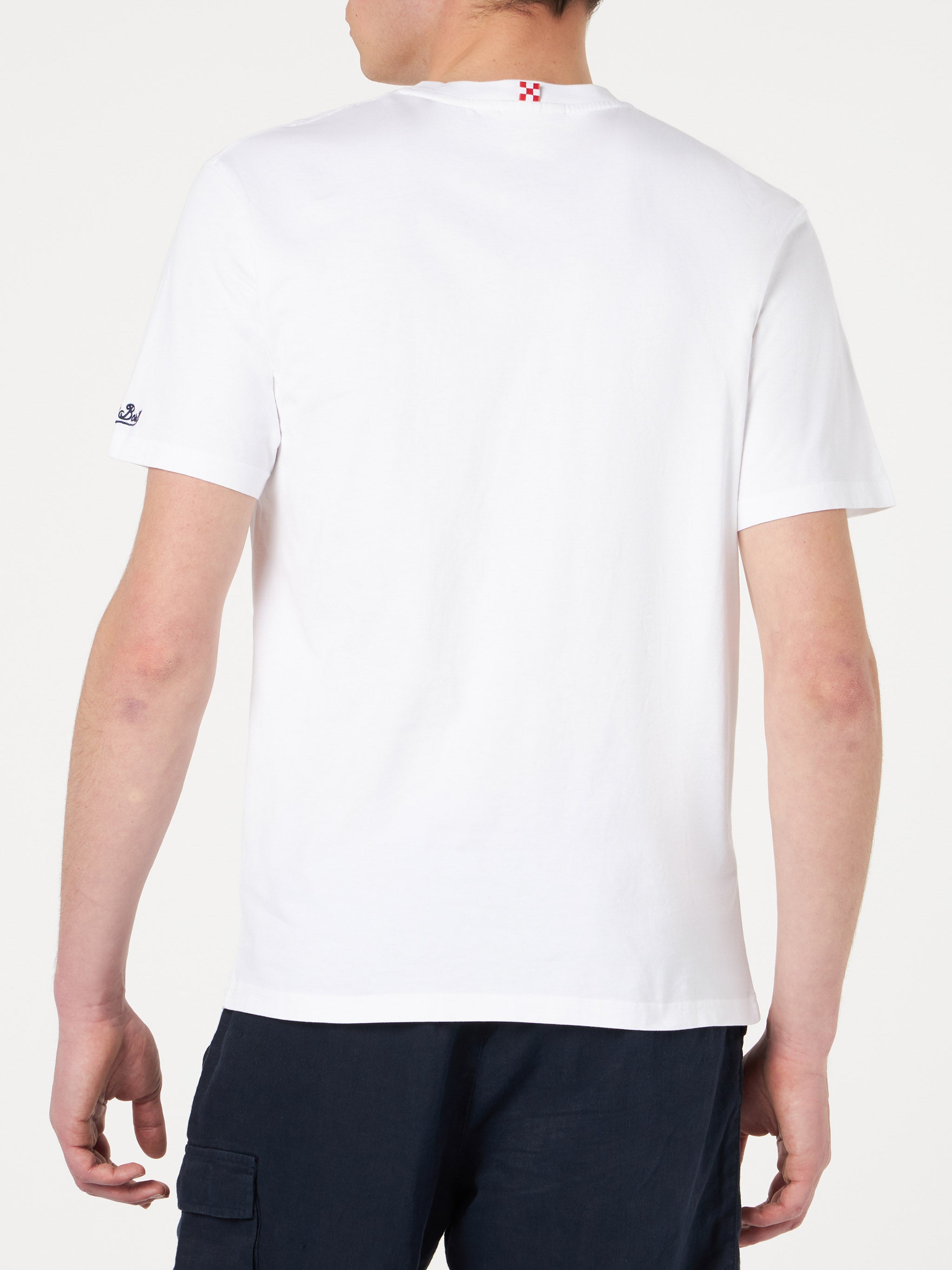 Man Cotton T-Shirt With Aperol Spritz Venice Print | Special Edition White