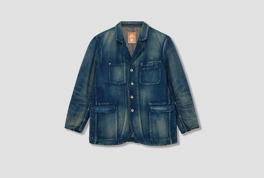 Cottle Washed Indigo Denim Jacket — Blue