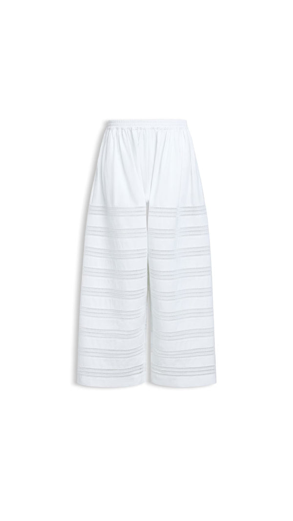 Maison AlaïA Cut-Out Cotton Poplin Trousers — White