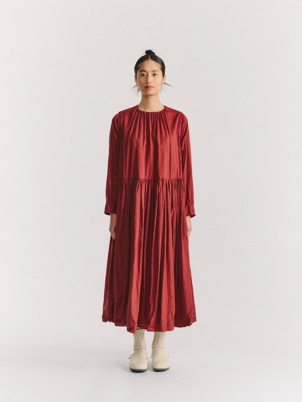 Casey Casey Pomme Rouche Dress — Red