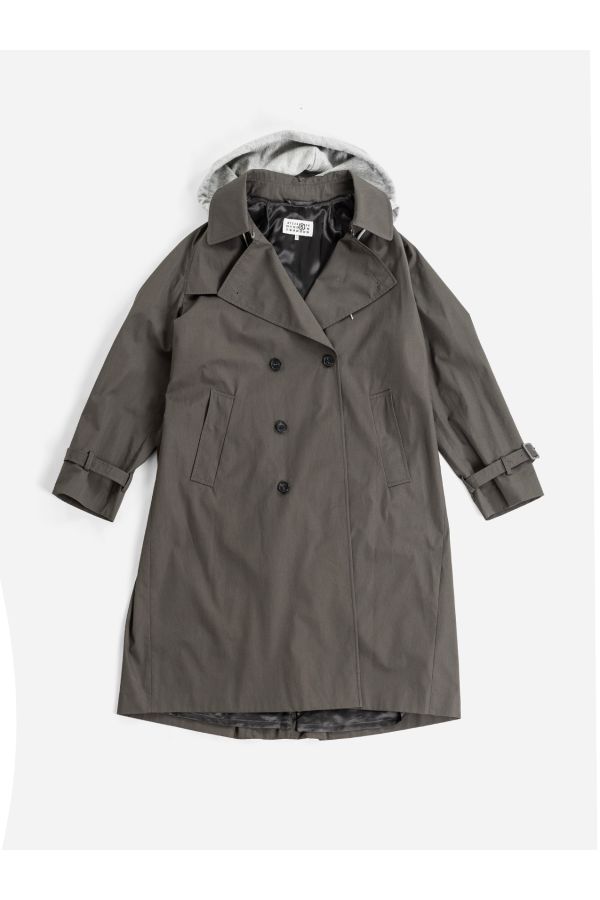 MM6 Maison Margiela معطف ترنش رمادي